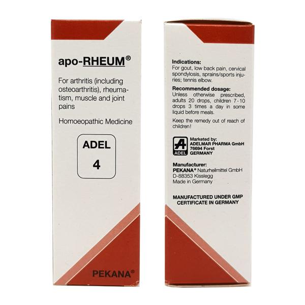 ADEL-4(apo-RHEUM) SUPPORTS THE TREATMENT OF ARTHRITIS (INCLUDING OSTEOARTHRITIS), MUSCLE AND JOINT PAINS